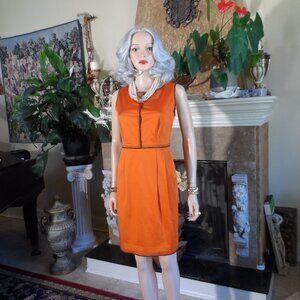 Moschino Cheap & Chic Orange Cotton Sheath Dress w/Contrast Stitching Size US 8